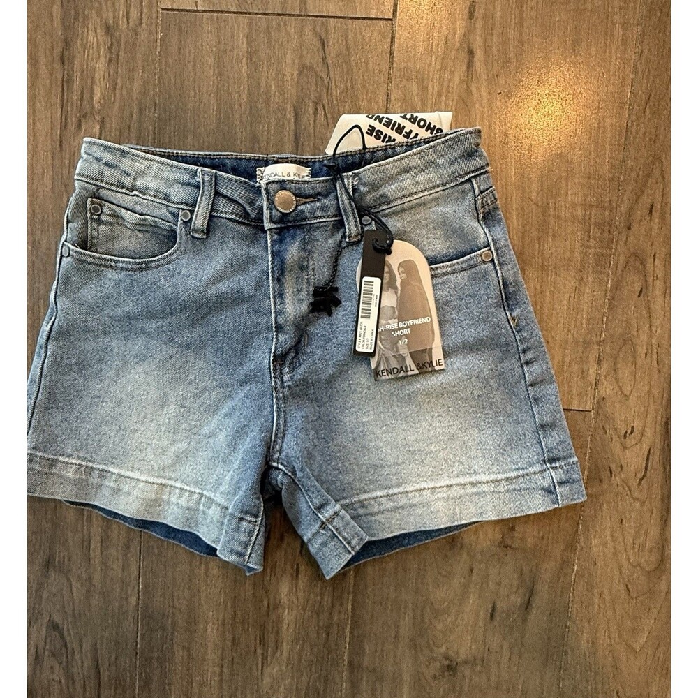 Kendall + Kylie Women’s Denim Shorts Size 1/25 Icon Style Distressed Cutoff Blue